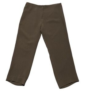 De Taille flat front pique trousers in brown. Size L. EUC